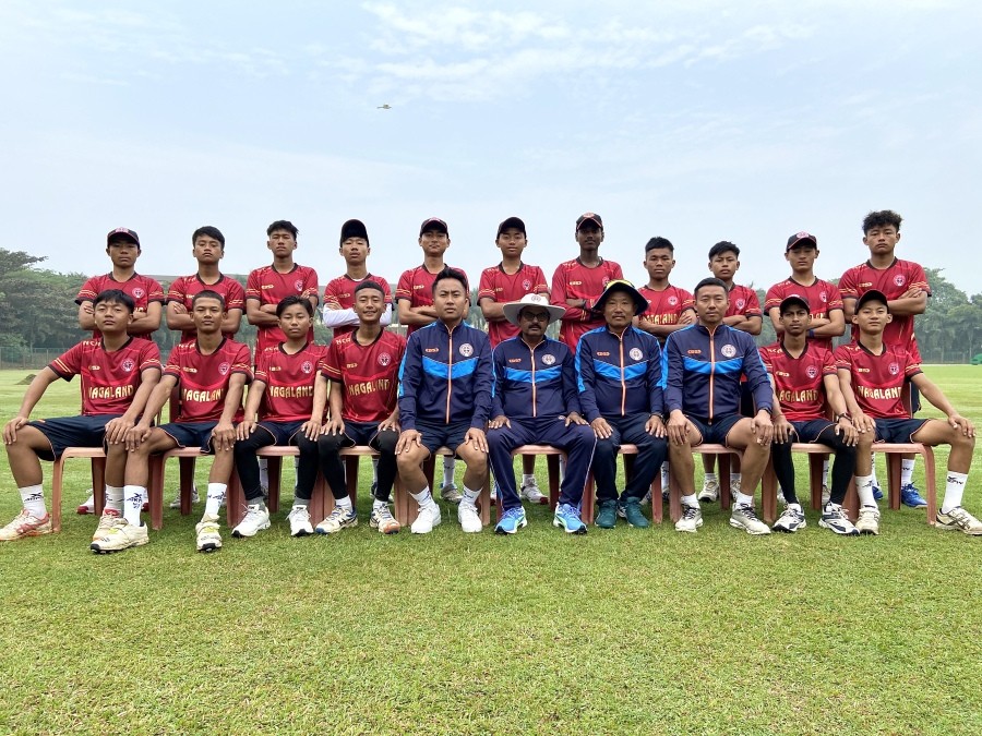Nagaland Boy's U16 squad for Vijay Merchant Trophy 2023-24 with support staff. (Photo Courtesy: NCA)